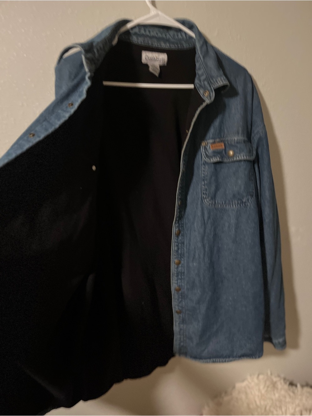 Carhartt Blue Denim Jacket with Black Lining XL tall
